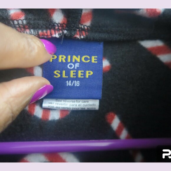 Prince of Sleep style 65729-10179 candy cane onesie christmas pj pajamas black - Picture 6 of 9